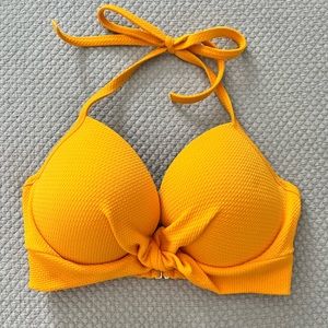 SHADE & SHORE Yellow Halter Bikini Top